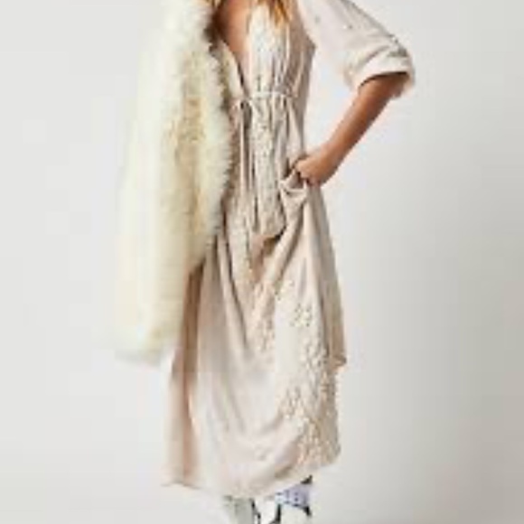 Free People Embroidered Fable Midi Dress Size Small - Picture 1 of 8